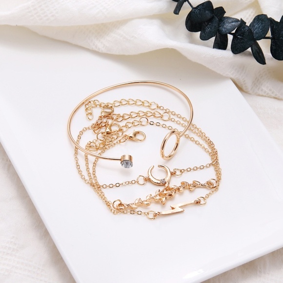 **AIRLIA* 4-Pc Gold Crescent Fashion Bracelet Set - Picture 2 of 7